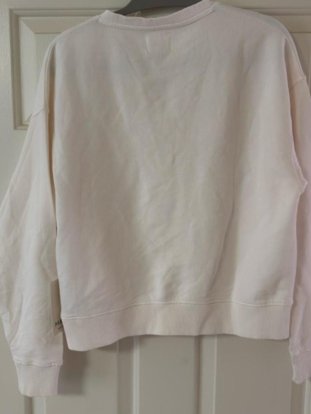 Mate the label Organic Fleece V-Neck Sweatshirt Bone Small $128 Retail - Picture 5 of 8